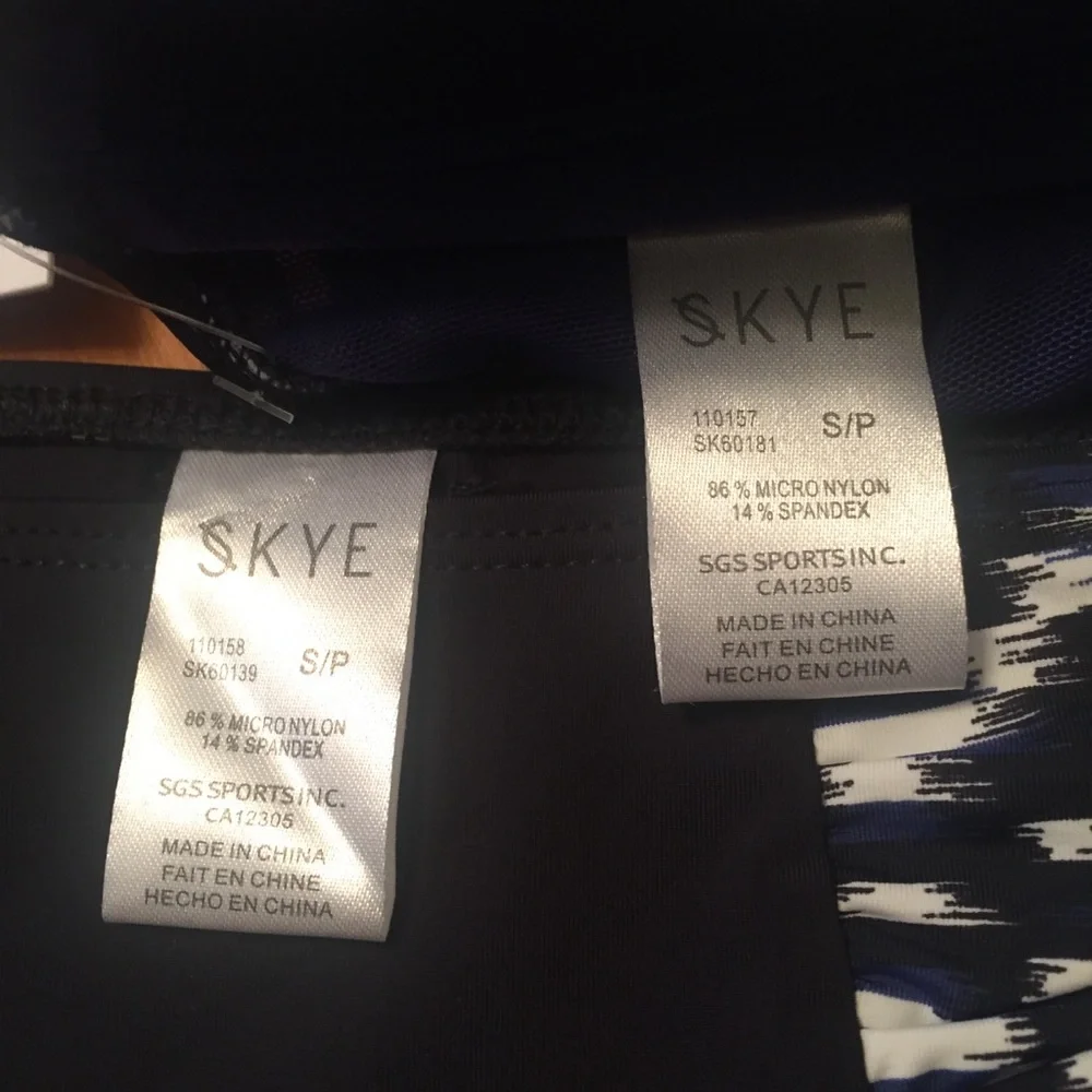 NWT Matching SKYE Swimwear Set Vestige Print Tankini Bikini Top Bottom SMALL